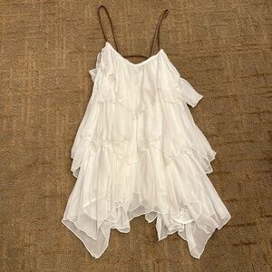 NWT Free People White Ruffle Dresss
